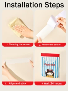 (34CM X 40cm) Bolsa de almacenamiento con apariencia de animal de dibujos animados lindos, montada en la pared, de gran capacidad, para almacenar alimentos, artículos varios, bolsas de basura, etc., sin perforación, de alta elasticidad, adecuada para la cocina, decoración de vacaciones, decoración de habitaciones, decoración de dormitorios, decoración del hogar