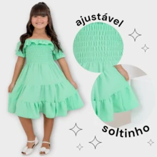 Young Girls Dresses - Green - View 3
