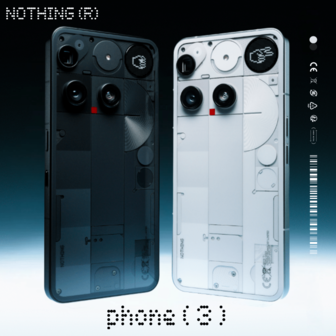 Nothing Phone 3 黑色，6.67 英寸 120Hz AMOLED 显示屏，可玩光空间设计，透明设计，字形矩阵体验，骁龙 8s Gen 4，5500mAh 电池，4 X 50MP Pro 摄像头，4K Ultra XDR，基本空间和搜索，IP69 等级