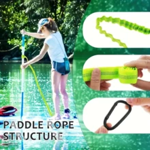 High Visibility Retractable Paddle Leash With Safety Hook | Anti-Lost Safety Securing Accessory, Kayak Gear, Kayak Accessories, Suitable For Canoe And Kayak, Inflatable Boat Foot Rope, Canoe Rope, Boat Accessories, Versatile, Perfect For Fishing, Surfing, Beach, Seaside, Fishing Gear, Camping, Travel, Swimming, Pool, Water Sports, New Year Gift