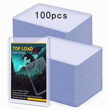 100pcs 3" X 4" Hard Plastic Card Sleeves, Top-Loading, Suitable For Cards, Baseball Cards, Trading Cards, Holiday Gifts - White 100pcs - View 1