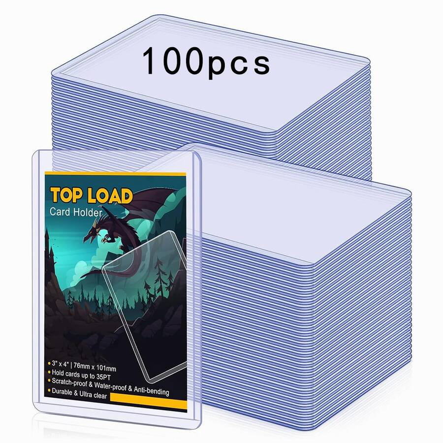 100pcs 3" X 4" Hard Plastic Card Sleeves, Top-Loading, Suitable For Cards, Baseball Cards, Trading Cards, Holiday Gifts - White 100pcs - View 1