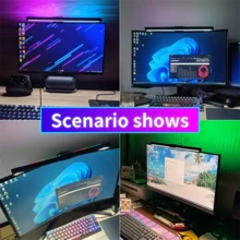 1pc LED Computer Screen Light, Game Desk Lamp, Office Desktop Game Fill Light, With 45 Degree Adjustable Range, Adjustable Light Bar, 3 Color Temperature/RGB/Iridescent Modes, USB Powered Desktop/Office/Home/Game Display Light - USB - View 10