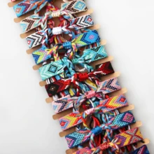 12pcs Unisex Polyester Fabric Handmade Woven Friendship Bracelet Set Ideal For Everyday Wear & Gift Giving