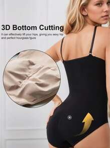 Seamless Shaping Bodysuits For Women - Tummy Control, Butt Lifting, Hip Enhancement, Soft Polyester Blend, Elegant Design, Adjustable Straps, Beige & Black Solid Colors, Comfort Undergarment | Seamless Clothing | Snug Fit Design, Tummy Control Shapewear