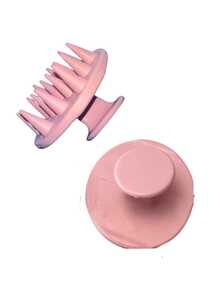 Escova De Shampoo Para Massagem De Cabelo E Couro Cabeludo De Silicone Macio - Rosa Bebê - Visão 2