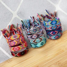 12pcs Unisex Polyester Fabric Handmade Woven Friendship Bracelet Set Ideal For Everyday Wear & Gift Giving