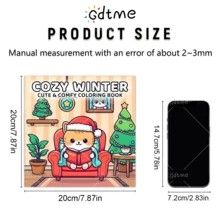 كتاب تلوين بموضوع الشتاء مكون من 24 صفحة بمقاس 7.87 * 7.87 بوصة، مطلي بطبقة لؤلؤية، ألبوم فني استرخائي لل-DIY، هدية عيد الميلاد مع ملصقات، مناسب للبالغين والأطفال