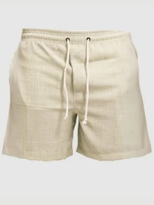 Bermuda Linen Plus Size Short Mauricinho Large Size Summer - Màu be - Xem 3