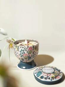 Lumânare parfumată cu flori uscate, 1 buc., în borcan tip pahar, model decorativ, potrivită pentru decorare, aromaterapie și diverse festivaluri, cel mai bun cadou pentru familie și prieteni, disponibilă în cutie individuală sau set de 4 piese.