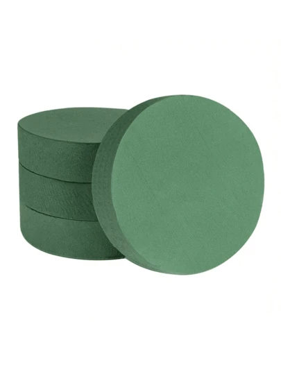 1/3pcs Green Floral Foam Round Florist Foam Brick Dry Floral Foam Blocks Fresh Flowers Foam Mud DIY Flower Arrangements Supplies For Wedding And Festival Party Decor