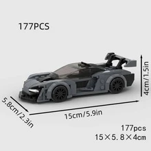 MIKEMENG Gray/Black Racing Car Building Blocks Set, STEM Creative Puzzle Toy For Kids, DIY Car Model Kit For Boys, Birthday/Halloween/Christmas Gift For Husband/Boyfriend, Collectible And Room Decor, Affordable Present
