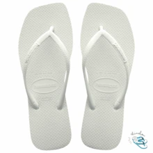 Havaianas Slim Square Flip-Flop Sandal, Modern Square Toe, Original Women's - Blanco - Ver 1