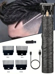 電動推子理髮器，電動鋸齒油頭雕刻剃刀，適用於光頭理髮，快速充電攜帶式電動理髮器，多功能家用電動理髮器，新款專業雕刻理髮器