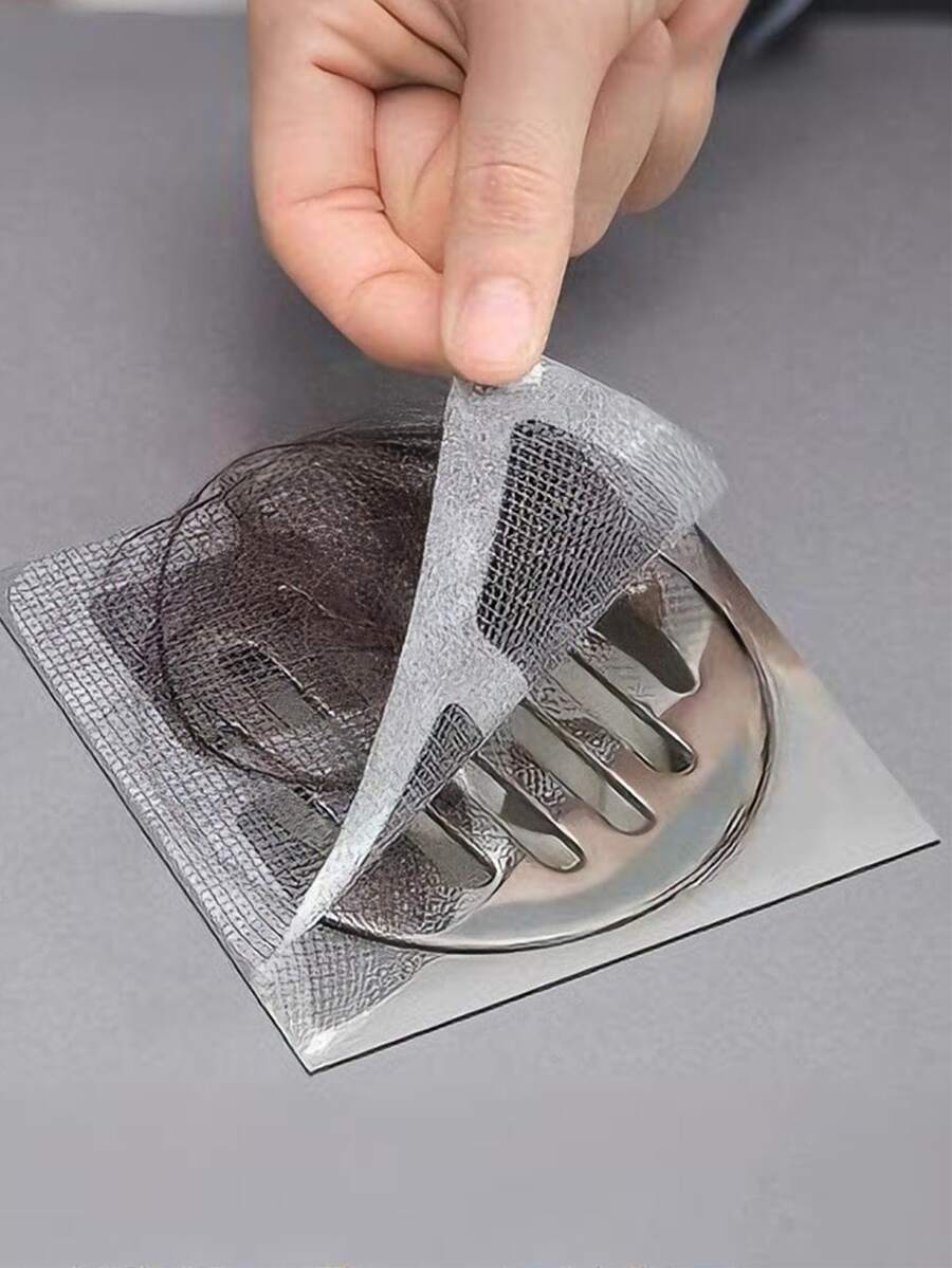 80 Stücke Rückstandsfilter, Abflussfilter-Abdeckung für Haarpfropfen, Einweg-Duschablauf-Haarhänger, Einweg-Duschhaarhänger, Bodenablauffilter-Maschenaufkleber, Haarpfropfen für Badewannen, Badezimmer-Accessoires, Küche, Badezimmer, Haushalt, Haushaltsartikel (vor Gebrauch trocken wischen, um ein Ablösen zu verhindern)