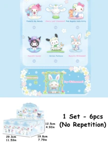 Caja sorpresa de muñecas de la serie Hua Yi de la familia Sanrio: 6 regulares + 1 estilo oculto misterioso, elemento esencial de decoración del hogar, deleite del coleccionista, calidad superior, diseño detallado y adorable, regalo único para los fanáticos de Sanrio, exhibición perfecta para estantes y mesas, agrega un toque caprichoso a las colecciones, imprescindible para coleccionistas, ideal para regalar, coleccionables decorativos, mejora la estética de la habitación, perfecto para fiestas temáticas.