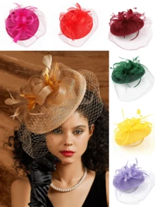 1Pc Ffascinators Hats For Women Fancy Tea Party Hats 2024 Elegant 1950s Kentucky Derby Hats Feather Hair Clip For Bride Wedding Party Birdcage Veil Headband Flower 1920s Headpiece For Horse Race Vintage Bridgerton Fedora Beret Hats 50s Outfit Church Hats Black Veil For Funeral 1940s Dresses Victorian Hat Pillbox Hats Lolita Accessories For Women Girl Birthday Mother's Day Halloween Christmas Gift - Style a - View 13