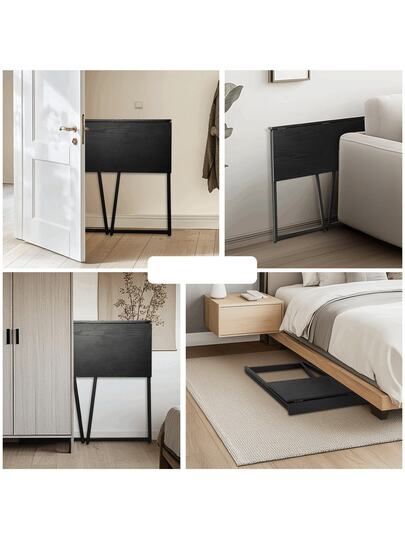 Meubles Cosy Foldable Computer Bureau Folding Tafel Size Workstation, Black, 80*40*74cm view 6