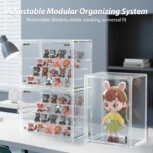 LOVEWE 4 Tiers Clear Display Case For Figures, Acrylic Storage Organizers Box With Magnetic Door, Large Dustproof Showcase For Collectibles Action Figure - 無色 - 查看 1