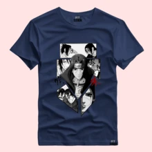 T-Shirt Anime Itachi Uchiha Sharingan T-Shirt 100% Cotton Shirt Fast Shipping Various Colors Male Female Children - Màu xanh hải quân - Xem 2