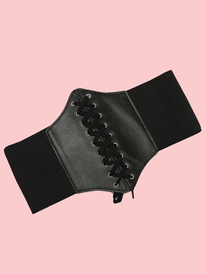 1pc Women's Wide Waist Belt, Solid Black Color, Sexy Waist Cincher Suitable For Daily Commute, Waist Trainer, Waist Cincher, Versatile For Daily Wear, Party, Date, Slim Fit