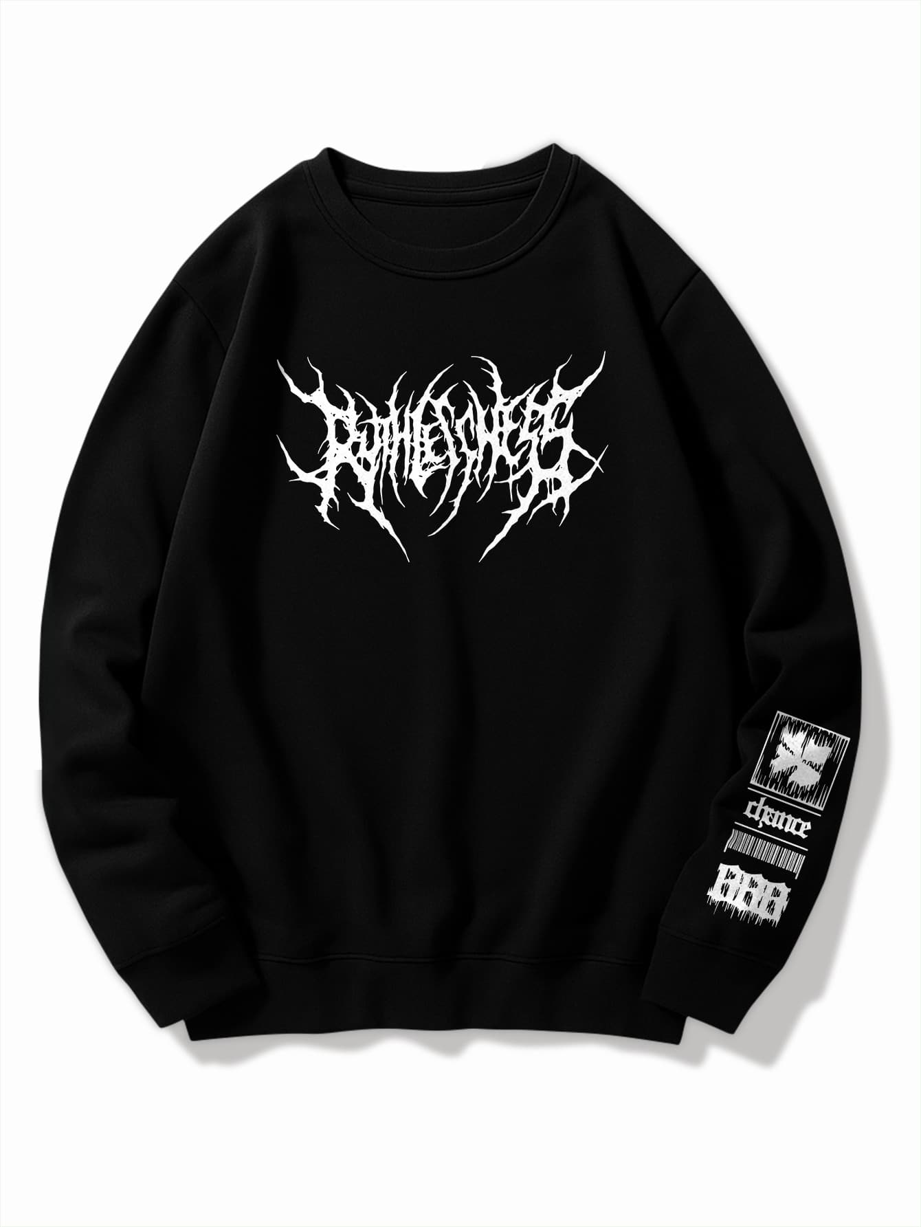 Men's Casual Sweatshirt With Letter Print School Print Sleeve - màu đen - Xem 1