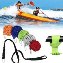 High Visibility Retractable Paddle Leash With Safety Hook | Anti-Lost Safety Securing Accessory, Kayak Gear, Kayak Accessories, Suitable For Canoe And Kayak, Inflatable Boat Foot Rope, Canoe Rope, Boat Accessories, Versatile, Perfect For Fishing, Surfing, Beach, Seaside, Fishing Gear, Camping, Travel, Swimming, Pool, Water Sports, New Year Gift