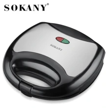 SOKANY 102 多功能三明治机，三合一烤架，帕尼尼烤盘，早餐机。功能强大，带指示灯，全尺寸烤盘，双面恒温加热，不粘涂层，易于清洁，耐热手柄。是自制三明治、煎蛋、牛排等的理想之选。厨房电器 - 英規插(220-240V) - 查看 6