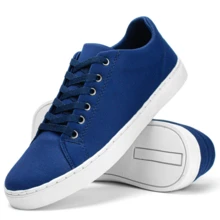 Tenis Masculino Casual Barato Costurado Moderno Conforto Elegancia - Azul - Visão 3