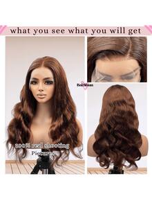 200% Dichte Perücken Frontale Glueless Body Wave 5x5 Spitze Frontale Perücken Mischung Haar Brasilianisches Haar Perücke Vorgeschnitten Vorgezupft Mit Baby Haar Perücken Glueless Body Wave Menschliches Frontalhaar Perücken Für Frauen #4 Farbe 13x4 13x6 HD Spitze Frontale Haare - Braun - Übersicht 2