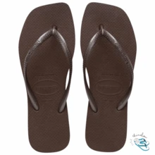 Havaianas Slim Square Flip-Flop Sandal, Modern Square Toe, Original Women's - Cà phê nâu - Xem 1