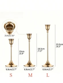 Cirelle 3pcs Brass Gold/Black Metal Tapered Candle Holders, Vintage Modern Decorative Centerpiece Candlestick For Fireplace, Wedding, Party, Housewarming Gift Gifts Birthday Graduation,Cozy Home, Rama Table Decor, Mother's Day Gift, Party Use, Family Dining, High-End Restaurants Supplies, Wedding Decor