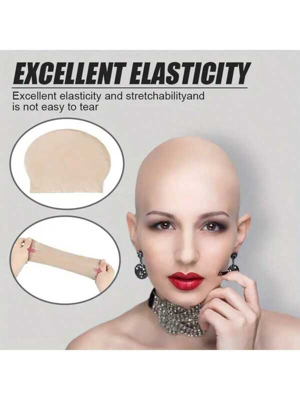 2pcs Unisex Silicone Bald Cap And Hair Net Set, Gag Prop For Halloween Costume, LARP Party, Stage Performance, Reusable Durable Party Decoration