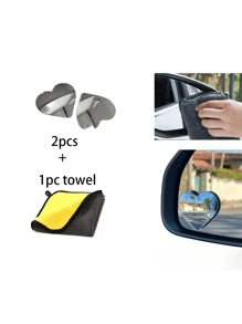 Heart-Shaped Blind Spot Mirror, Frameless Blind Spot Mirror, 360 Degree Wide Angle Convex Mirror, Square Blind Spot Rearview Mirror, Parking Mirror, Round Blind Spot Mirror, Car Accessories, Car Accessories For Women, Christmas, Car Decor - Love - View 10