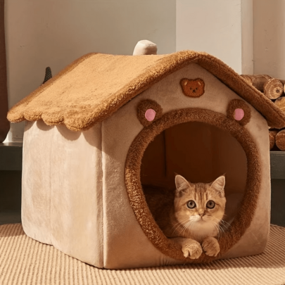 Cama De Gato Cachorro Casa De Animais De Estimação Móvel E Lavável Confortável , Quente Peluda