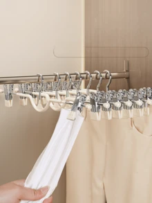 10pcs Short Collar Pants Clips, Home Use, Seamless, Hanging Pants Rack With Clips, Short Collar Skirt Clips, Dedicated Pants Rack - Multicolor - View 5