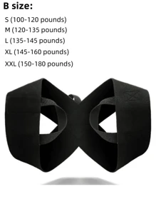 可调节背部支撑带，推荐体重低于 120 磅的用户使用，为成人提供锁骨、颈部、背部和肩部支撑，男女通用姿势矫正器（实际尺寸偏小，建议订购大一码）