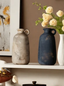 1 Peça Vaso Cerâmico Estilo Medieval Clássico com Boca Fina e Alça, Pode Conter Água, Adequado para Decoração de Estilo Centro-Asiático