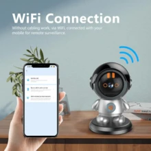 Cámara Interior, Cámara Robot WiFi 1080P para Segurid ad en el Hogar, Cámara para Mascotas, Monitor para Bebés con Aplicación, Cámara Giratoria Inteligente con Detección - Gris - Ver 4