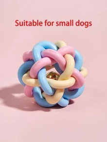 1pc Pet Woven Bell Ball Toy, Suitable For Cats And Small Dogs, For Pet Entertainment, Chasing, Teething (Suitable For Small Breeds) - Multicolor - View 7