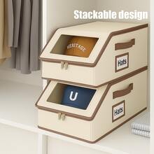 Hat Storage – Foldable Dustproof Organizer For Baseball Caps, Hat Case & Hat Boxes With Clear Window, Extra Large, Holds 12–24 Hats, Perfect For Closet, Travel, Office, Dorm Or Sports Bag, Special Gift For Any Occasion With Seasonal Storage - 杏色 - 查看 3