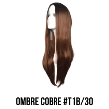 Straight Wig Without Bangs 75cm 250 Grams 100% Organic - 漸層米色 - 查看 4