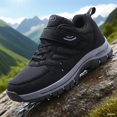 大码男士时尚纯色运动鞋，不累，不抽筋，舒适防滑休闲耐用鞋，适合男士户外活动