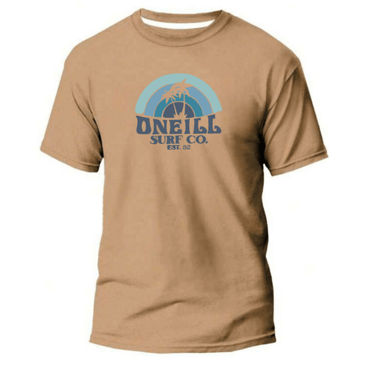 Men's Surf Island Casual Cotton Premium Mesh T-Shirt - Beige - View 2