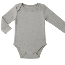 Kit 3Peças Body Manga Longa Bebê Menino e Meninas cores Sólidas Canelado Primavera Toque Leve - Multicolorido - Visão 4