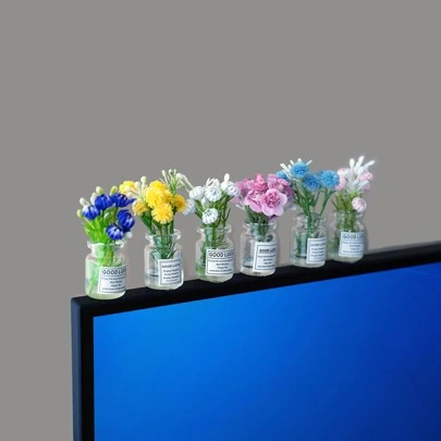 5pcs/Set, 4pcs/Set, 6Pcs/Set,Or 1pc [Random Style] Cute Vase Set Desktop Decoration, Office Accessories,Decompression Figurine Accessories, Mini Desktop Decorations, Computer Monitor, Office Space(Pipe,Machine,Office Desk Accessories,Last Minute Gifts) Room Decor Home Decor Ornaments Home Miniature Things