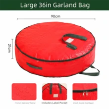 Weihnachtskranz Aufbewahrungstaschen, faltbar, Feiertags-Dekorations-Kranz-Tasche, tragbar, wasserdicht, runde Aufbewahrungstasche mit Griffen