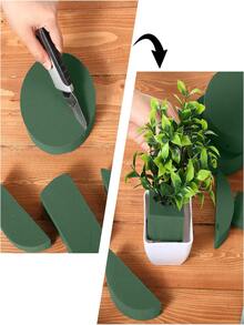 1/3pcs Green Round Floral Foam Bricks, Dry Flower Foam Blocks, Fresh Flower Foam For DIY Flower Arranging, Suitable For Wedding And Holiday Party Decoration - Green 21cm - View 5