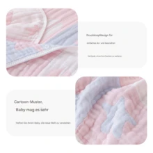 Six-Layer Seersucker Bamboo Cotton Bath Towel, Cute Baby Bath Towel, 70 X 120 Cm Hooded Bath Towel, Bath Towel, Suitable For Toddlers, Newborns, Baby Essentials For 1-3 Years, Suitable For Baby Bath, Bath Gift For Newborns - 黃藍格子 - 查看 6