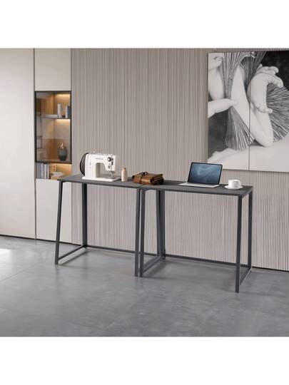Meubles Cosy Foldable Computer Bureau Folding Tafel Size Workstation, Black, 80*40*74cm view 3